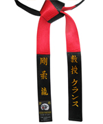 Deluxe Satin Black & Red Panel Belt